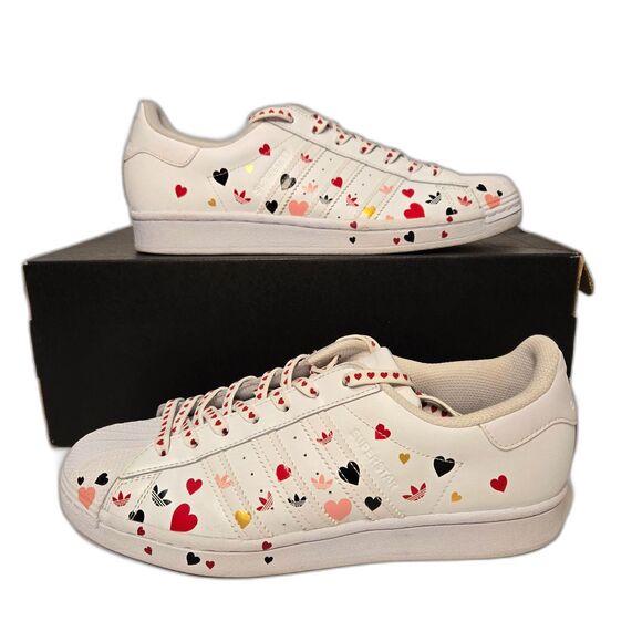 adidas Shoes - Adidas Superstar “Valentine’s Day” 2020 White/Black/Pink Women’s 9.5